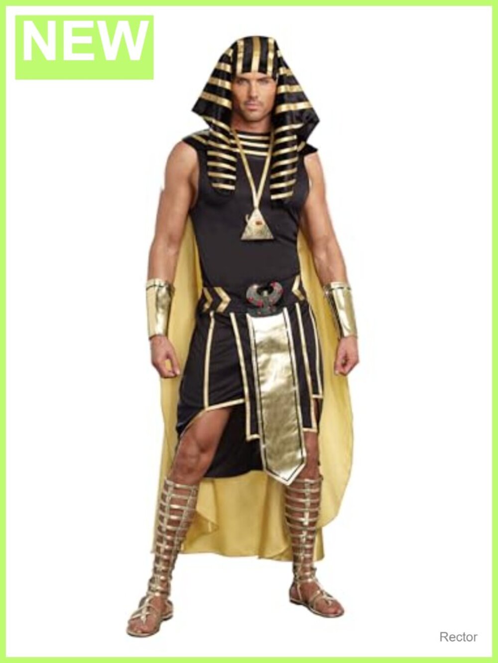 Men's King of Egypt Costume Adult Halloween Cosplay Outfit Bracelet Collar Skirt